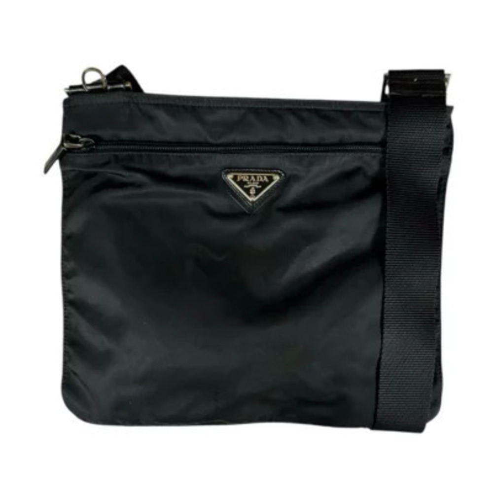 Prada Tessuto Saffiano Leather shoulder bag black
